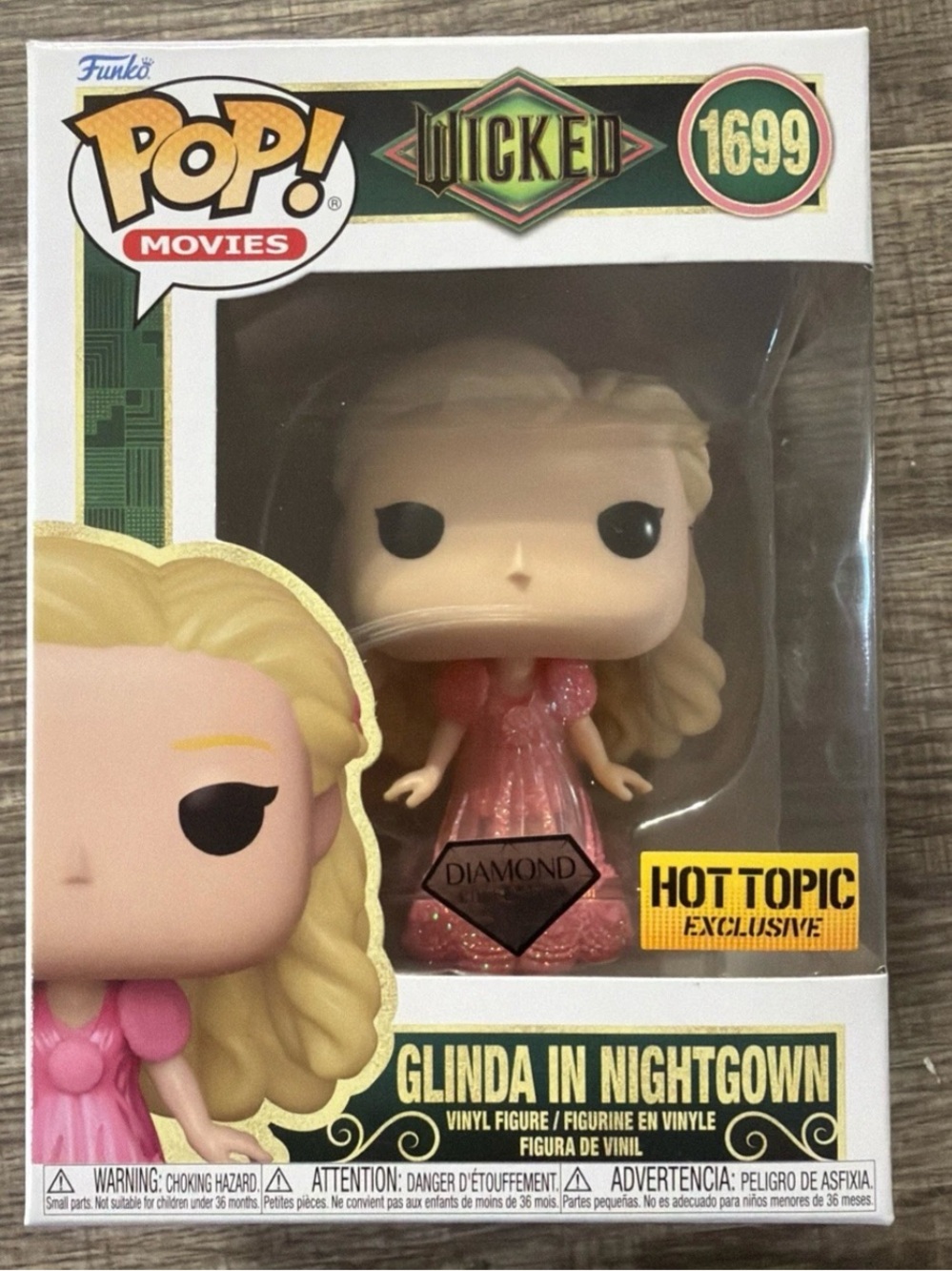 Funko POP! Movies #1699; Wicked; Glinda in Nightgown; Diamond; Hot Topic